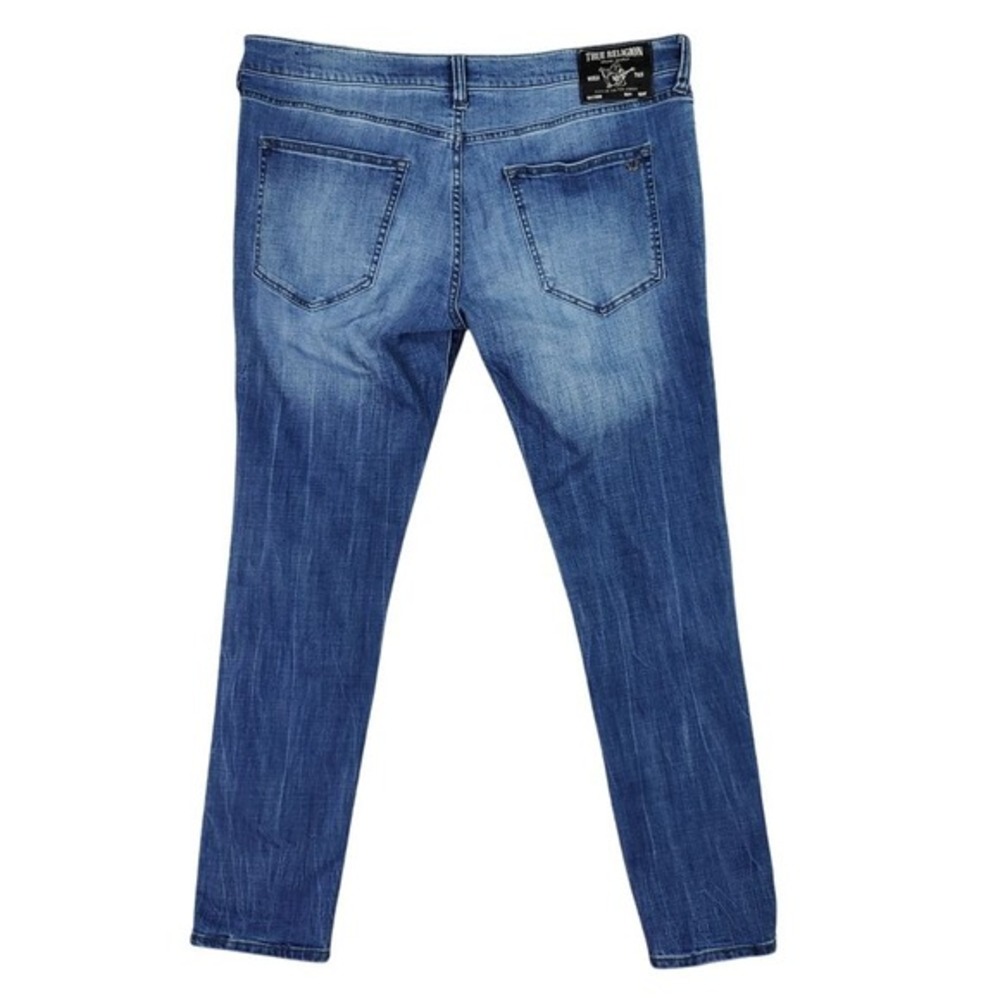 True Religion Mens Y2K Tony TBD Streetwear Skinny Jeans 40 Blue Faded Denim